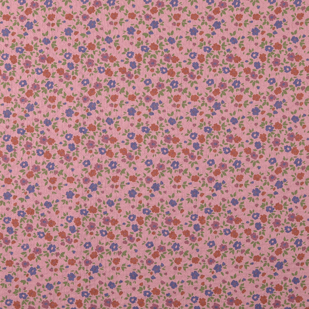 Cotton Poplin fabric Flowers Old Pink