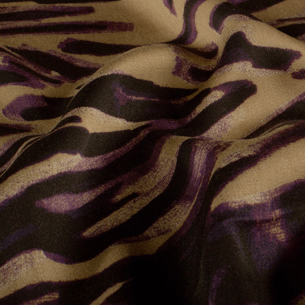 Viscose Satin fabric Abstract Camel