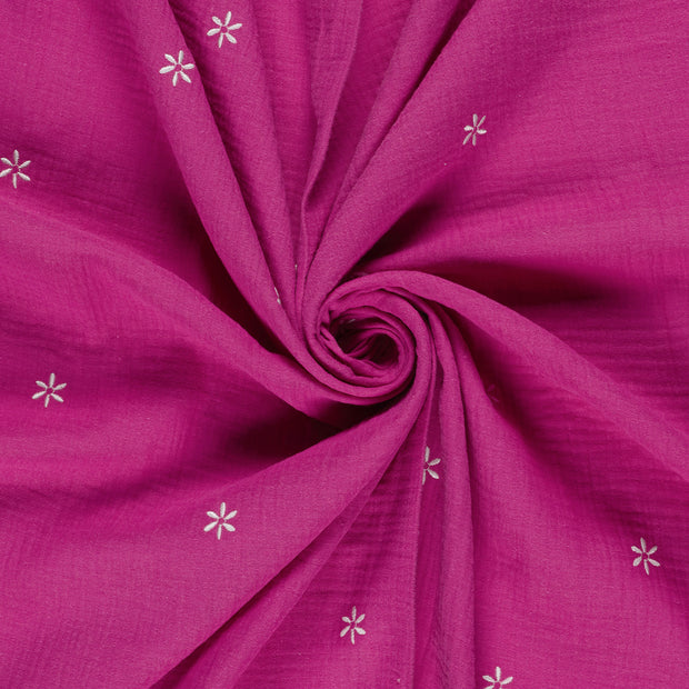 Musselin fabrik Fuchsia stickerei 