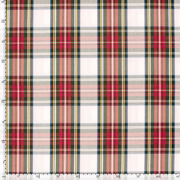 Gabardine fabric Checks Off White