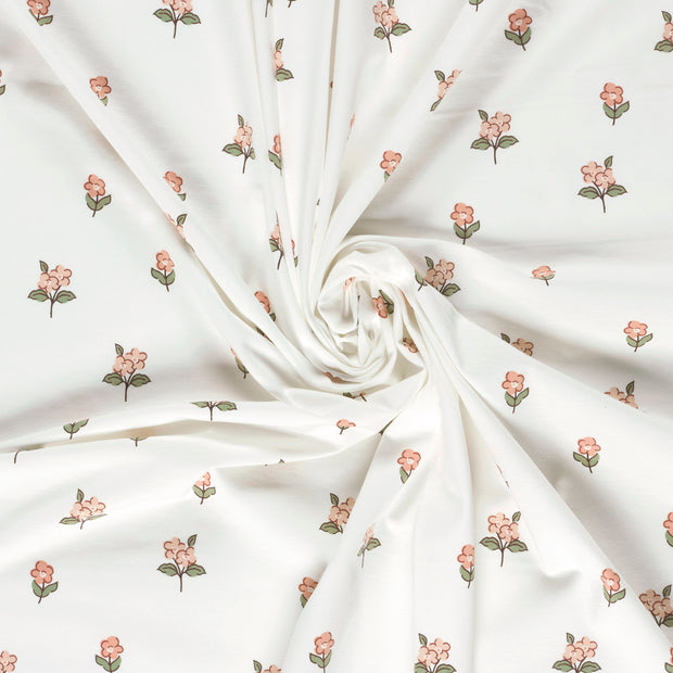 Jersey fabric Off White printed 