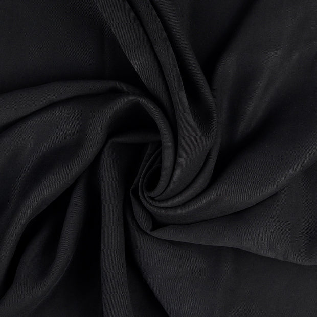 Viscose Poplin fabrik Schwarz Tencel Finish 