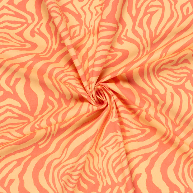 Cotton Satin fabric Salmon printed 