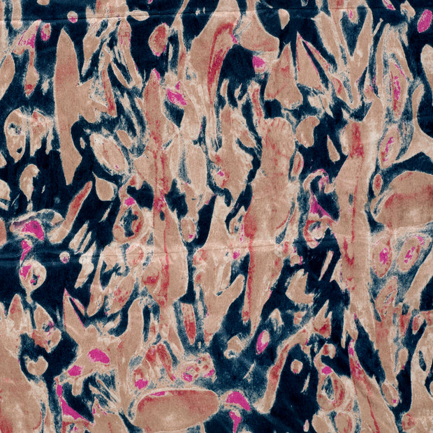 Satin Velvet fabric Navy 