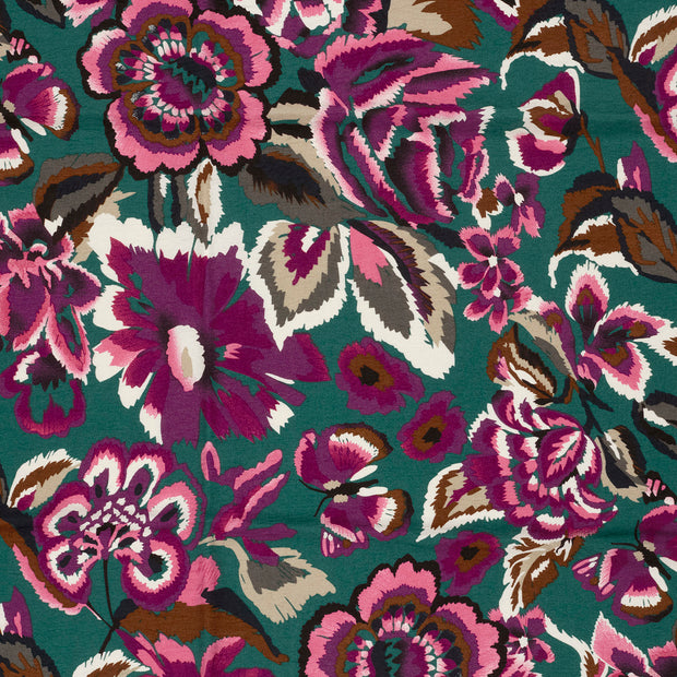 Viscose Nylon Crepe fabric Turquoise 