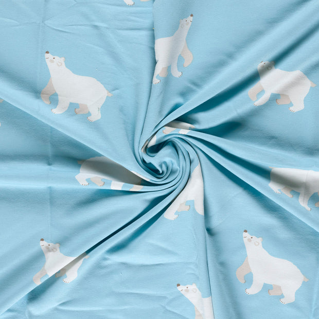 French Terry fabric Baby Blue brushed and digital printed 
