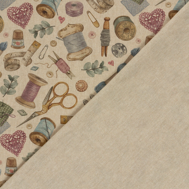Linen Look fabric Sewing supplies digital printed 