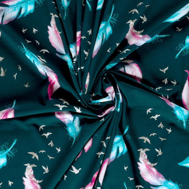 Jersey fabric Petrol digital printed 
