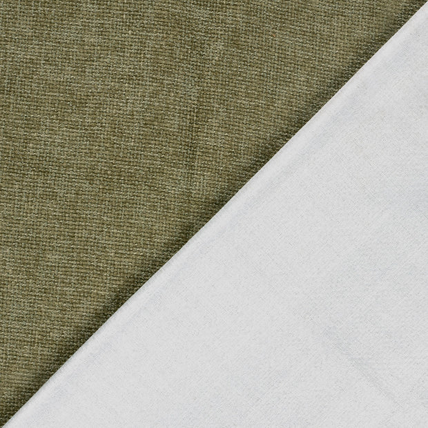 Chenille fabric Olive Green dyed 