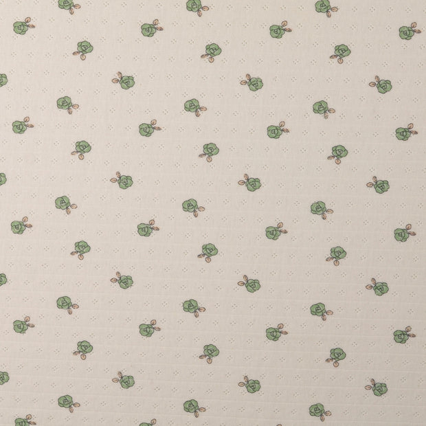 Knitted fabric Flowers Green