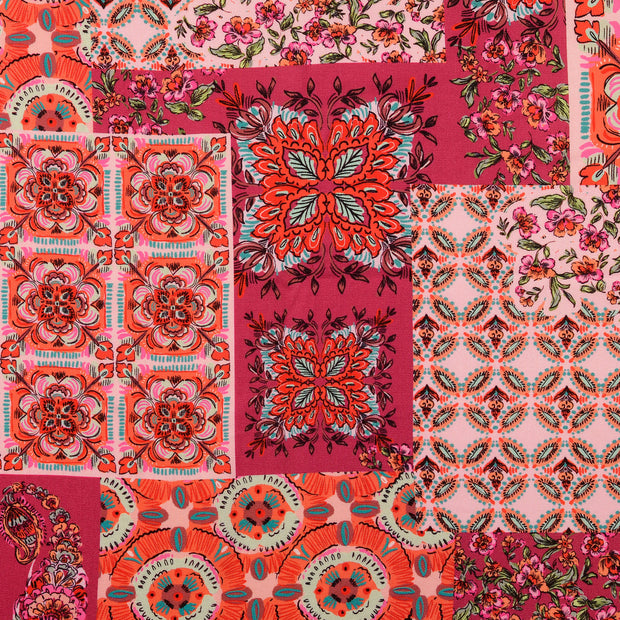 Viscose Twill fabrik Patchwork Helles Pink