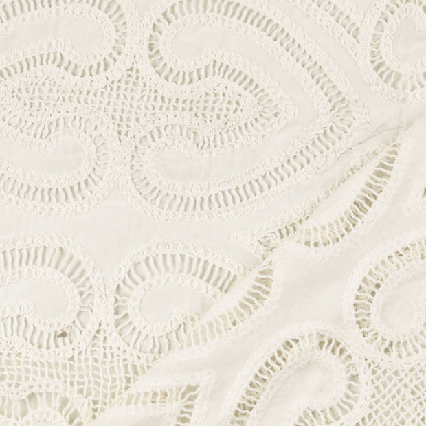 Encaje tela Blanco bordado 