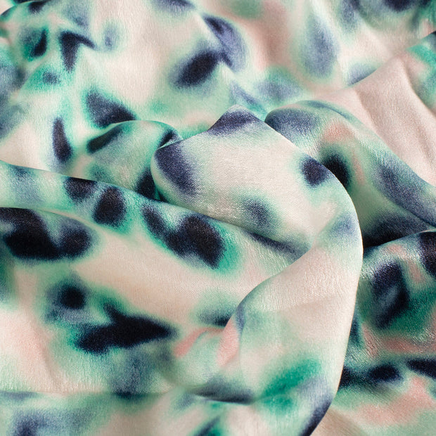 Satin Velvet fabric Abstract Dark Mint