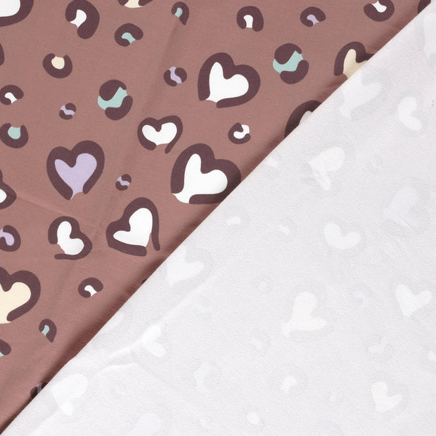 French Terry fabric Hearts printed 
