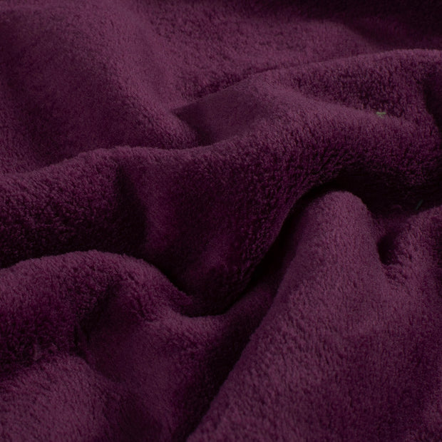 Coral Fleece fabric Unicolour Wine red