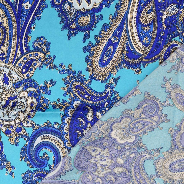 Satin fabric Paisley printed 