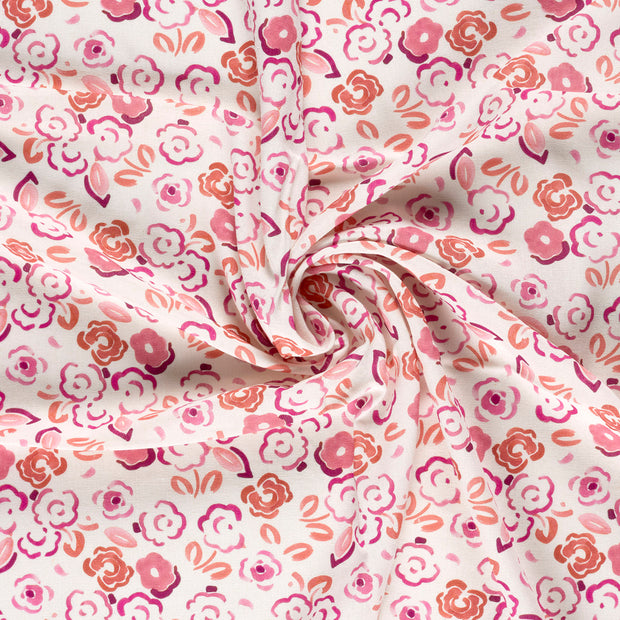  tela Rosa estampación digital 