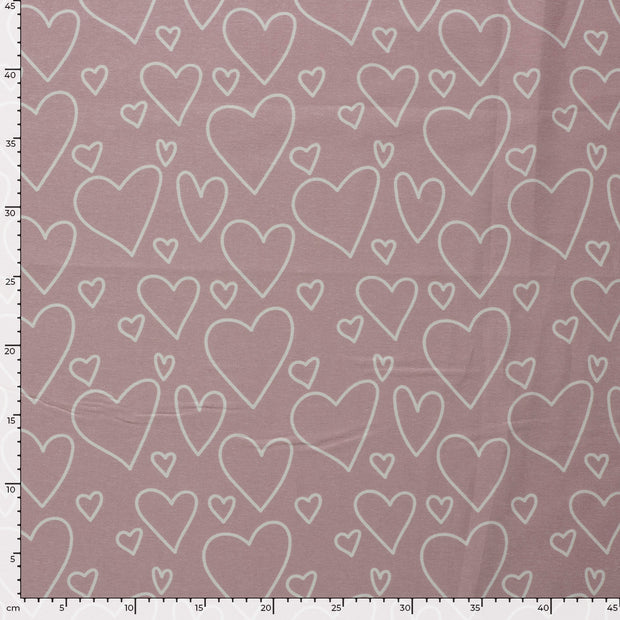 Flannel fabric Hearts Nude