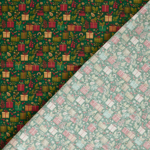 Cotton Poplin fabric Christmas digital printed 