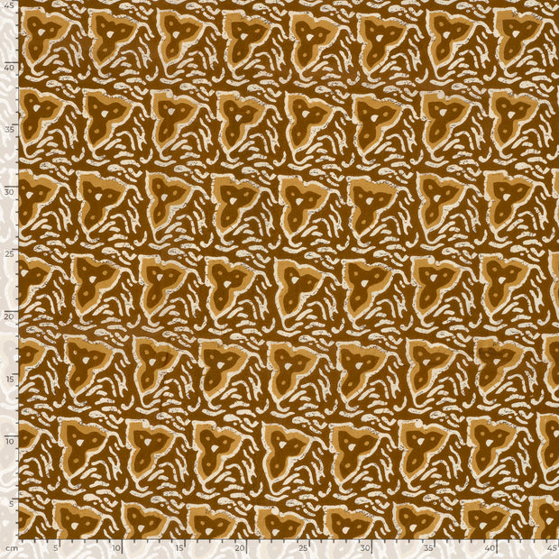 Voile fabric Abstract Oker