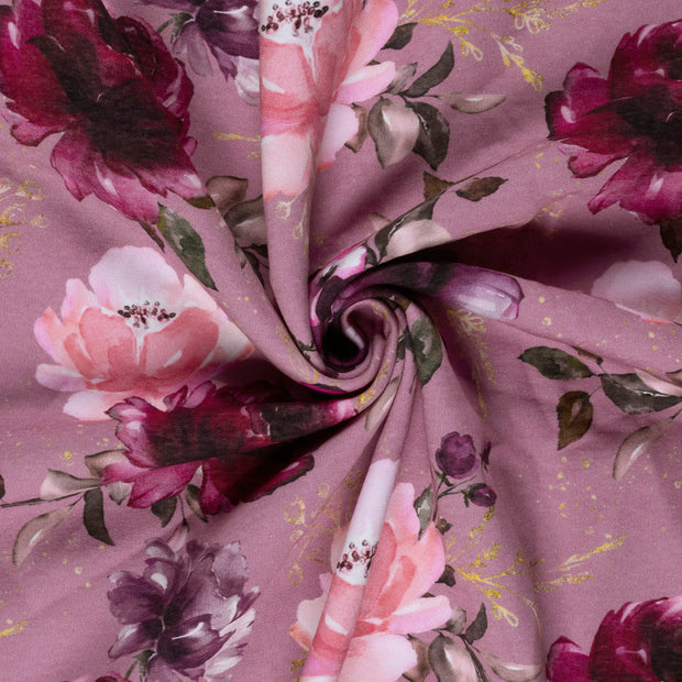 Jogging fabric Old Pink digital printed 