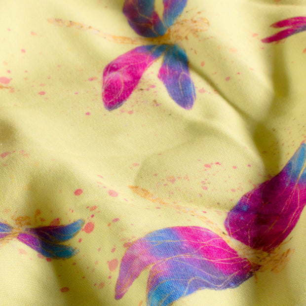 Jogging fabric Dragonflies Light Yellow