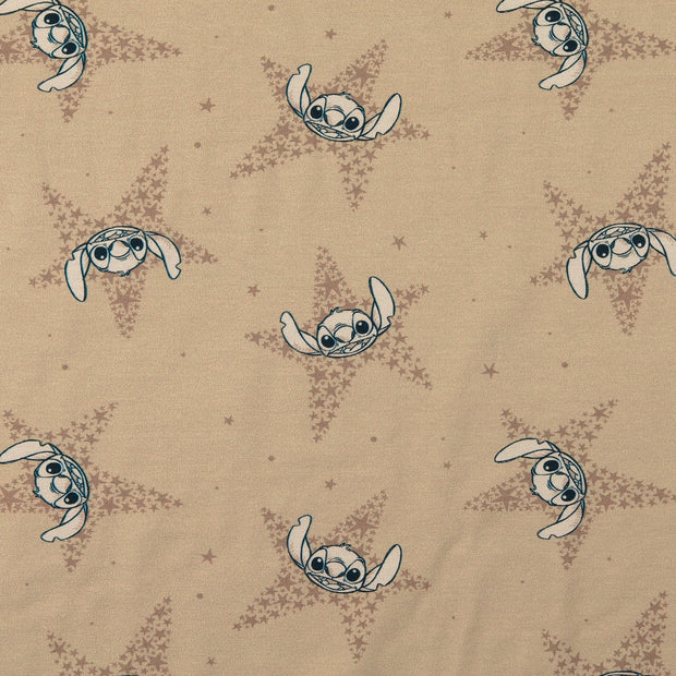 Jersey fabric Stars Brown