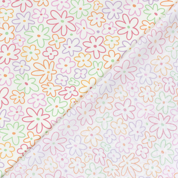 Cotton Poplin fabric Flowers printed 