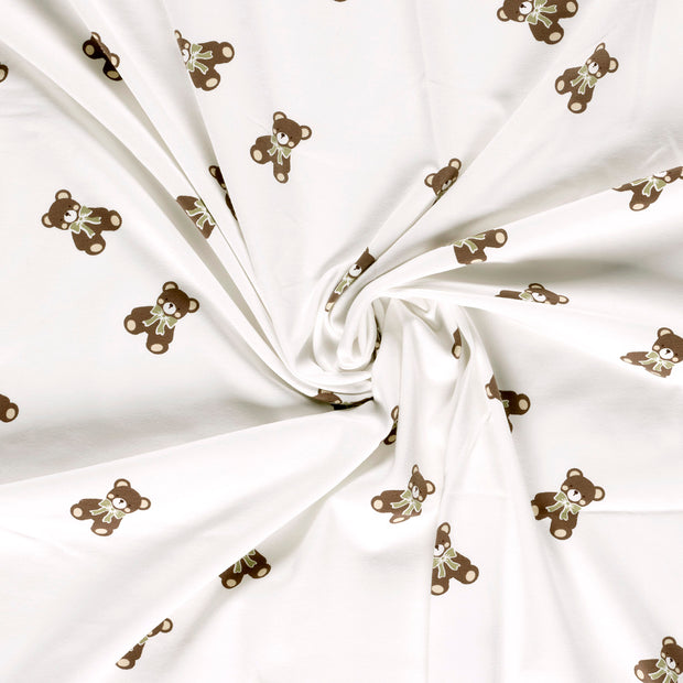 Jersey fabric Off White printed 