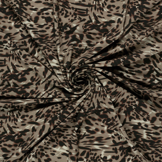 Viscose Vortex Jersey fabric Grey digital printed 