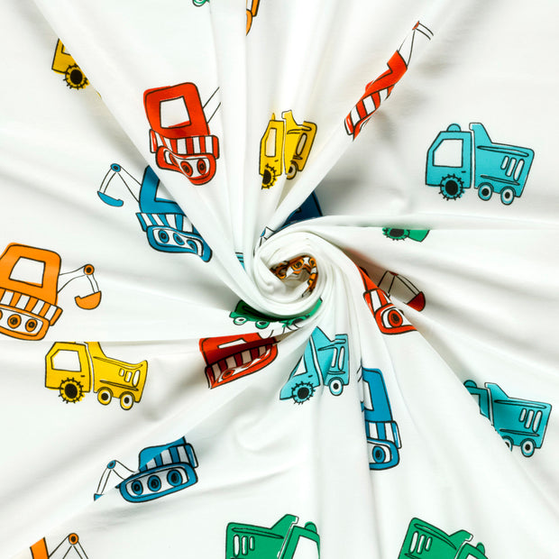 Jersey fabric Off White printed 