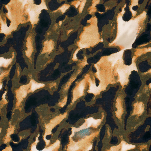 Viscose Nylon Crepe fabric Khaki Green 