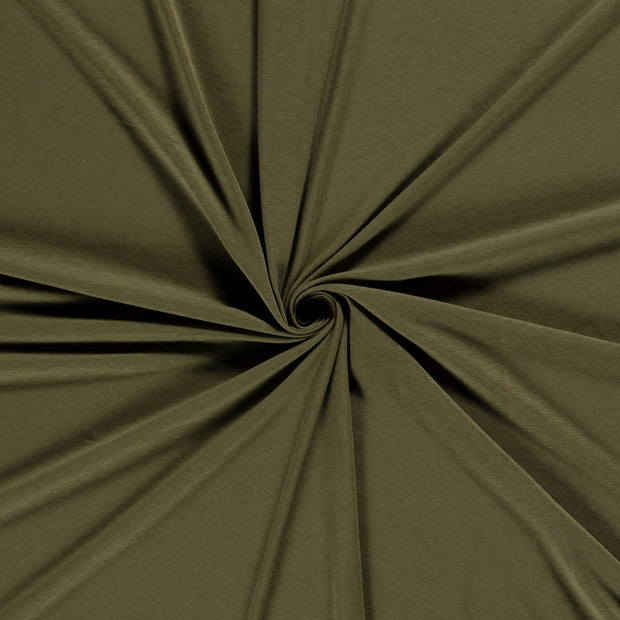 Bamboo Jersey fabric Khaki Green 