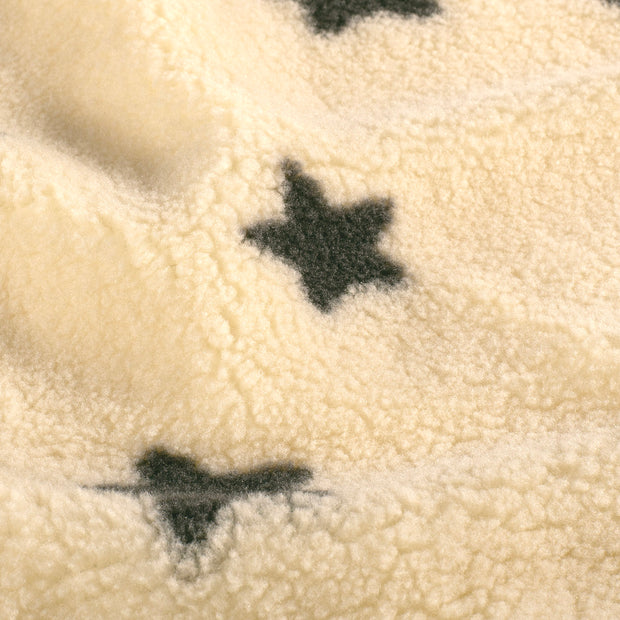 Sherpa Fleece fabric Stars Beige
