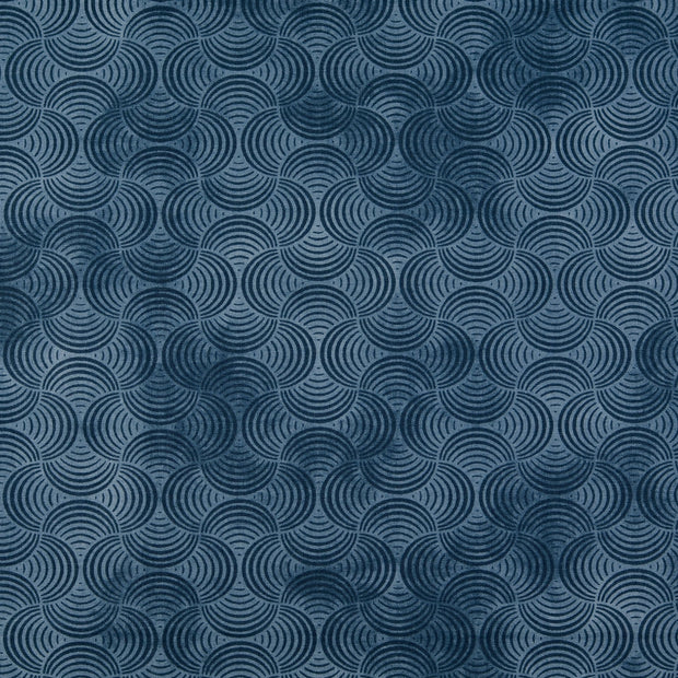 Cotton Poplin fabric Geometric pattern Petrol