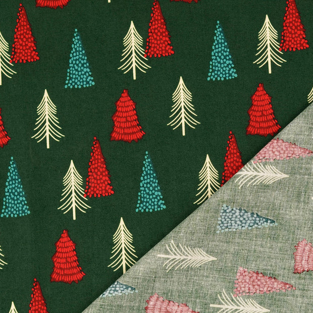  fabric Dark Green printed 