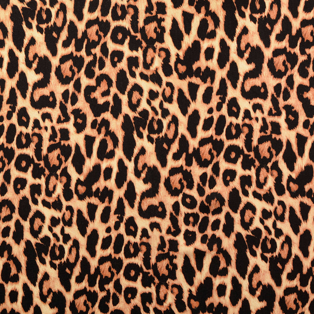 Viscose Satin fabric Animals Beige