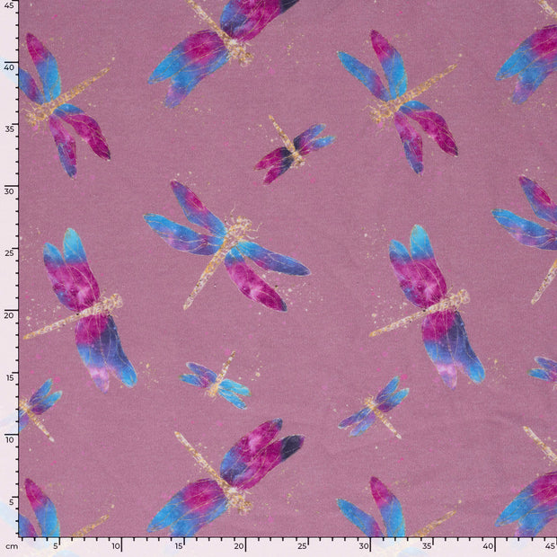 Jogging fabric Dragonflies Old Pink