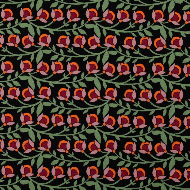 French Terry fabric Flowers Multicolor