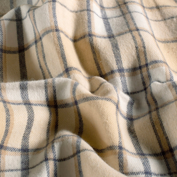 Flannel fabric Checks Beige