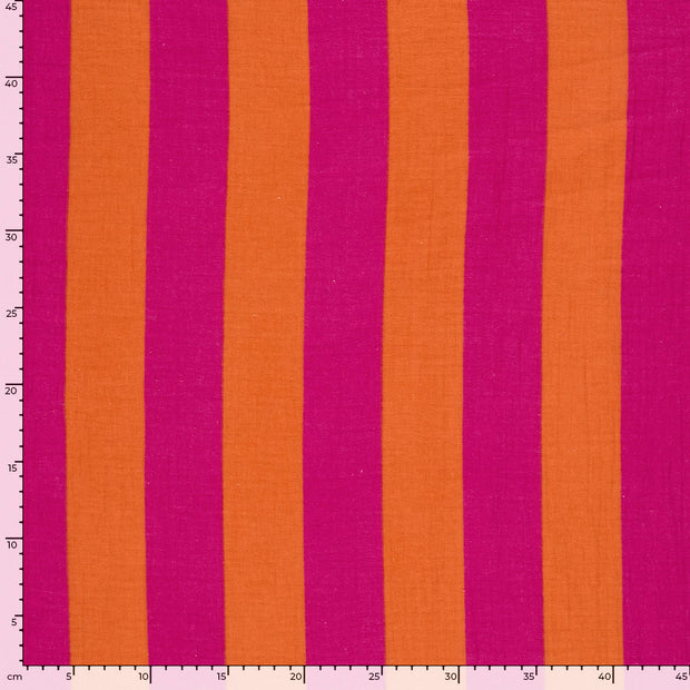 Muslin fabric Stripes Orange