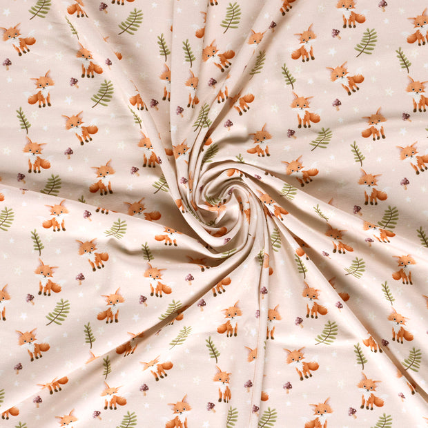 Jersey fabrik Beige digital bedruckt 