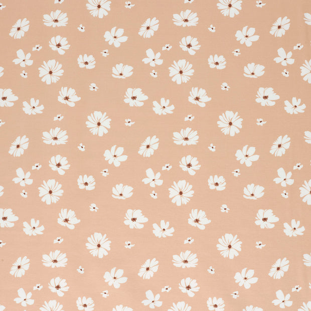 Jersey tissu Rose doux 