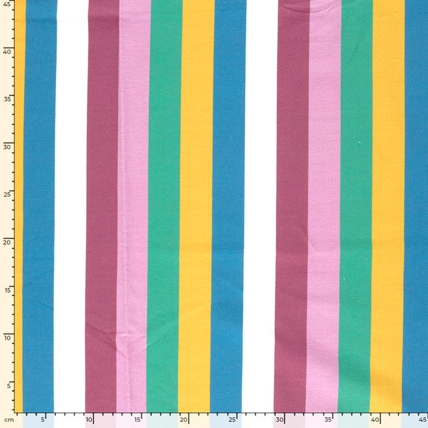 French Terry fabric Stripes Off White