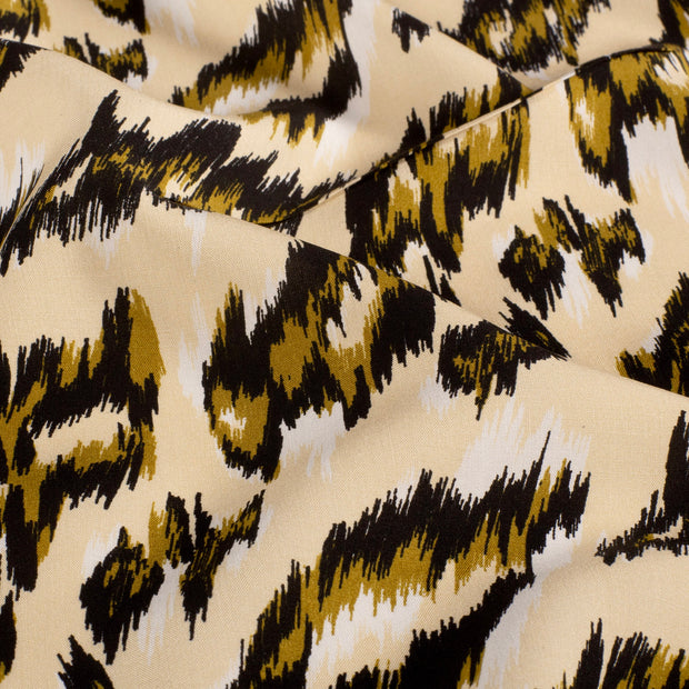 Viscose Poplin fabric Abstract Camel