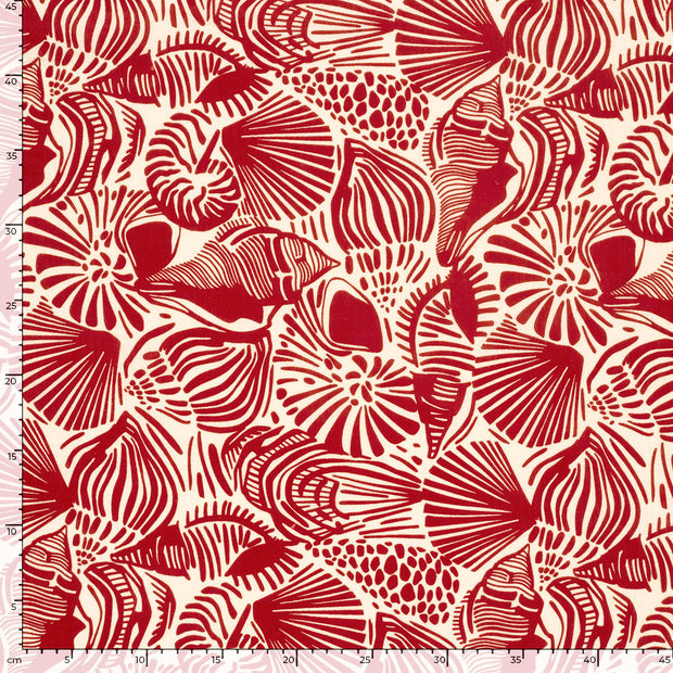 Muslin fabric Abstract Red
