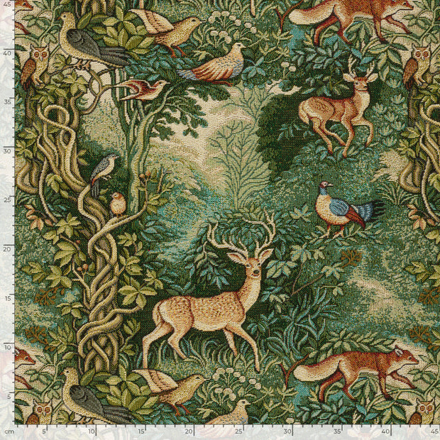 Gobelin fabric Deer Dark Green
