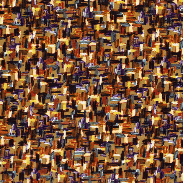 Viscose Nylon Crepe fabric Abstract Oker