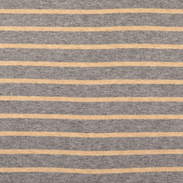 Heavy Knit tela Rayas Gris