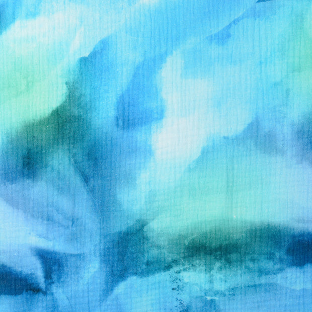 Musselin fabrik Batik Hellblau